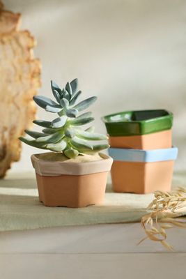 Dipped Hexagon Galestro Pot