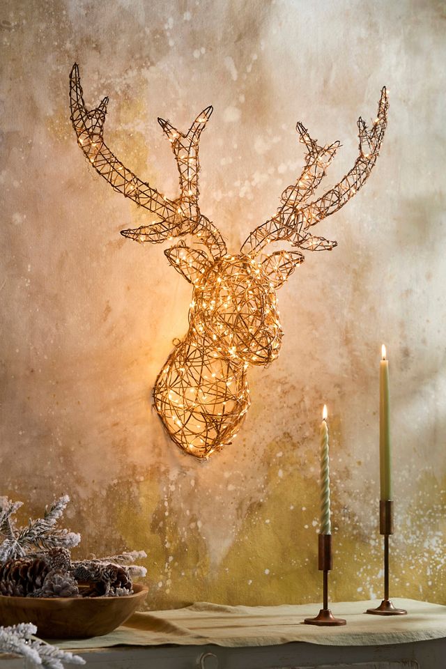 Illuminated Vine Stag Bust #2
