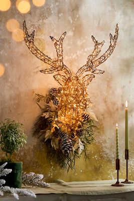 Illuminated Vine Stag Bust