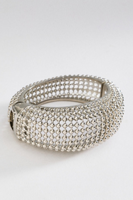 By Anthropologie Unisex Silver Statement Hinge Bangle