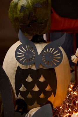 Owl Pumpkin Stake Set