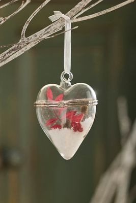 Fillable Heart Glass Ornament