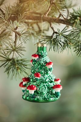 Mushroom Fir Glass Ornament