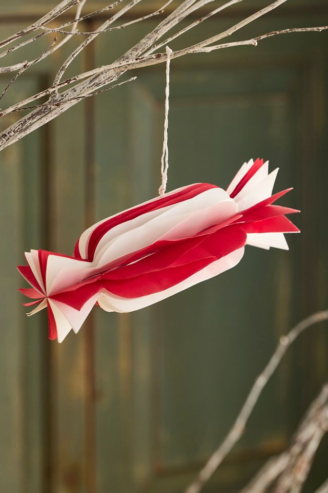 Striped Candy Paper Ornament #1