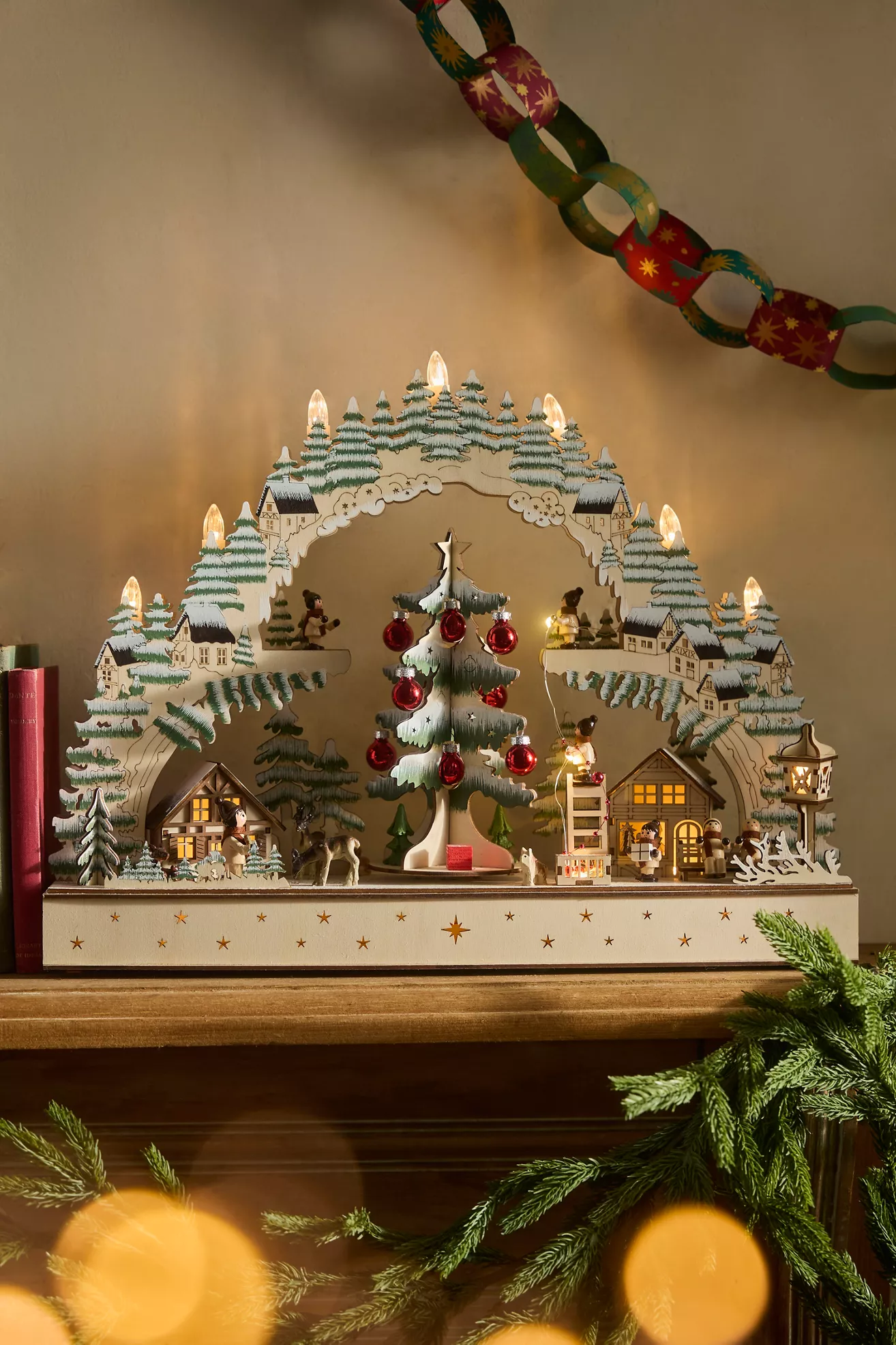 Terrain Illuminated LED Carved Wooden Christmas Scene