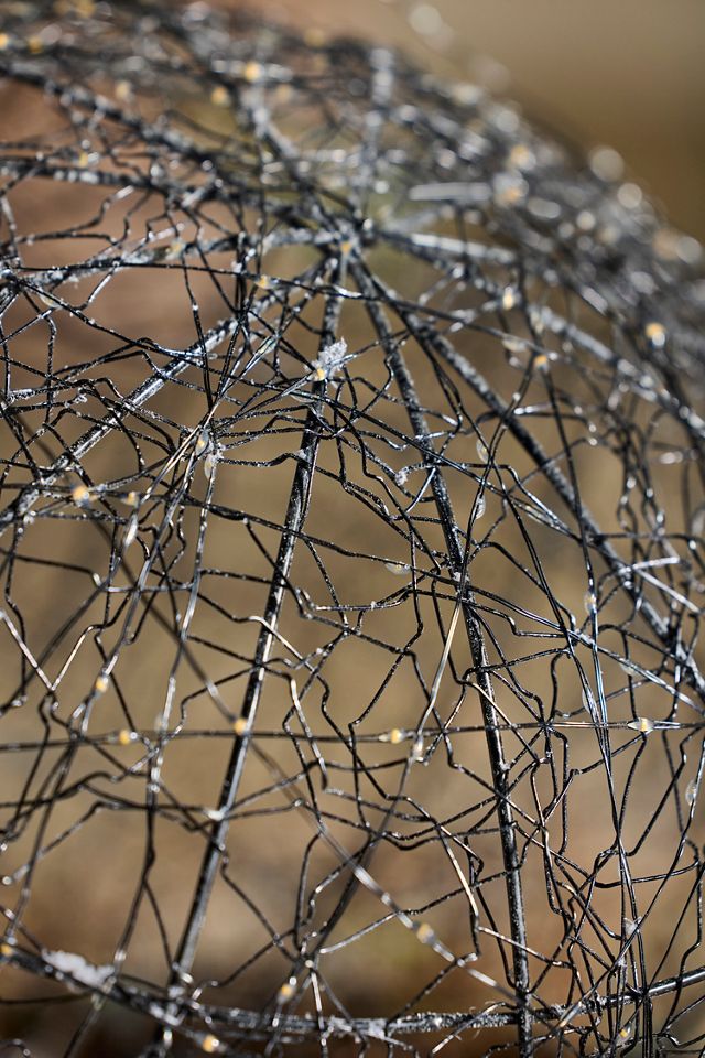 Twinkling Illuminated Iron Wire Garden Orb #1