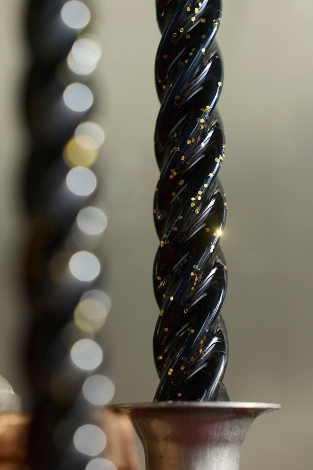 Twisty Tapers, Set of 6 Black Glitter #1