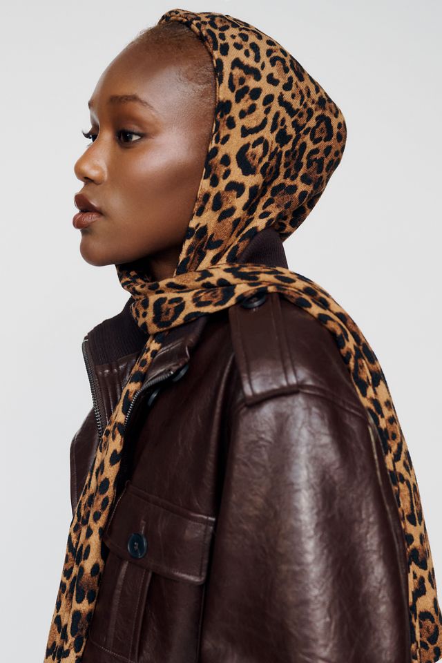 Anna Sui Leopard Balaclava Hooded Scarf #1