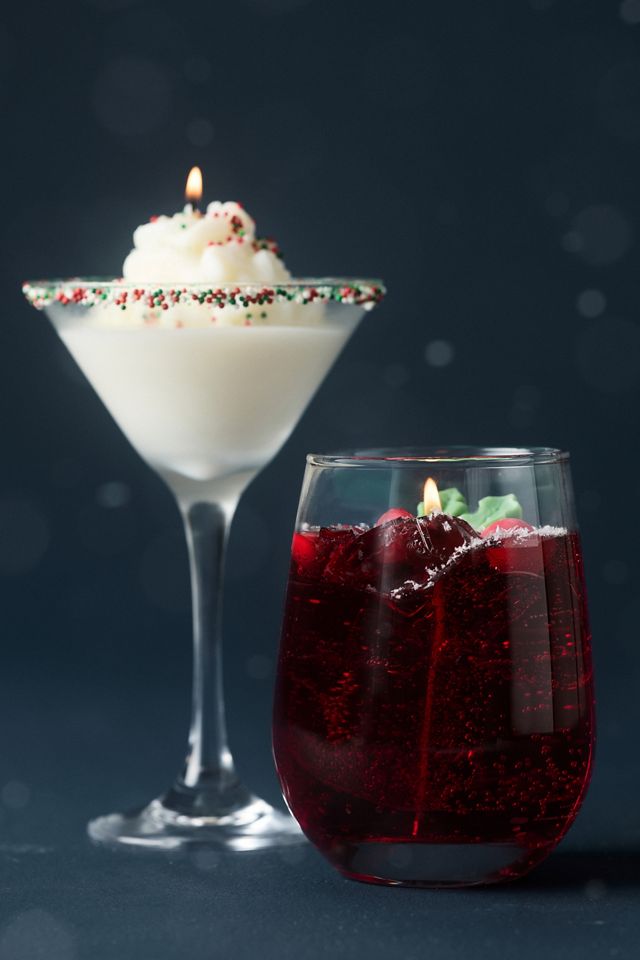 Cranberry Spritz Cocktail Glass Candle #1
