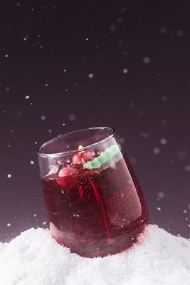 Cranberry Spritz Cocktail Glass Candle