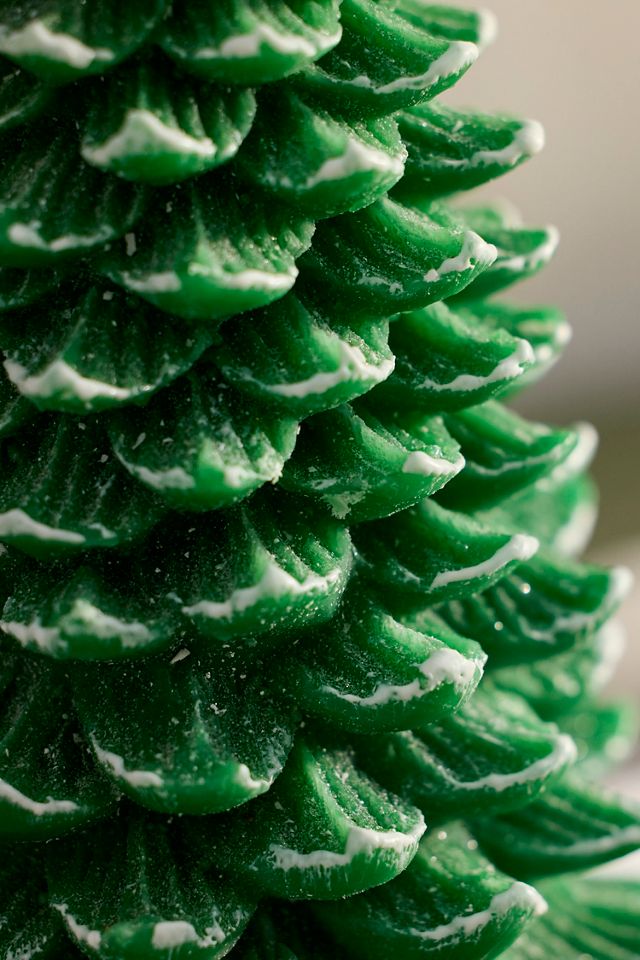 Flameless Snowy Fir Pillar Candle #1