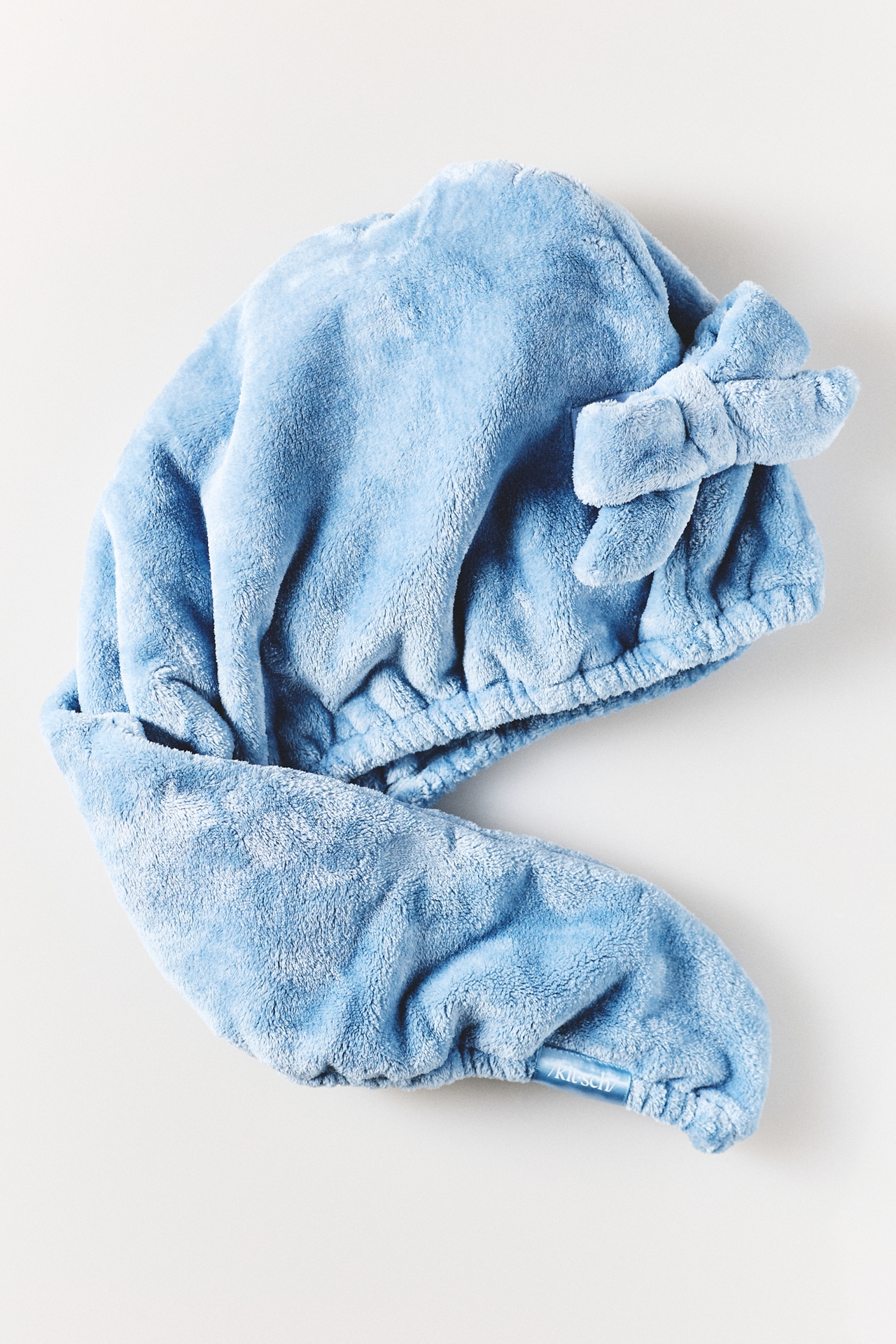 KITSCH Coastal Blue Print Plush Microfiber Hair Towel Turban 