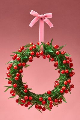 Susan Alexandra Beaded Cherry Wreath