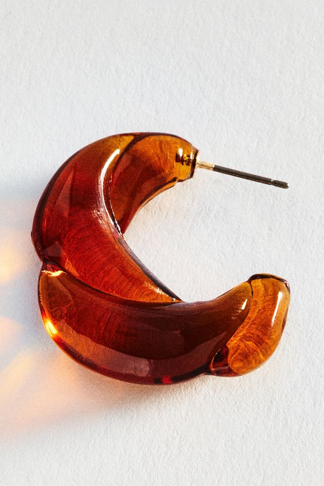 Molded Glass Hoop Earrings #1