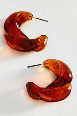 Molded Glass Hoop Earrings