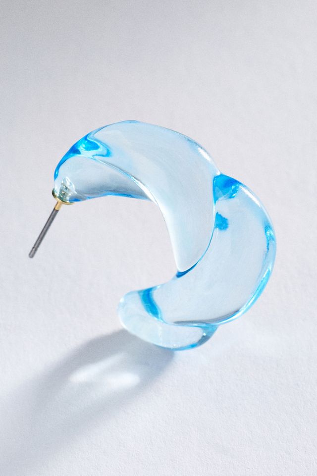 Molded Glass Hoop Earrings #1