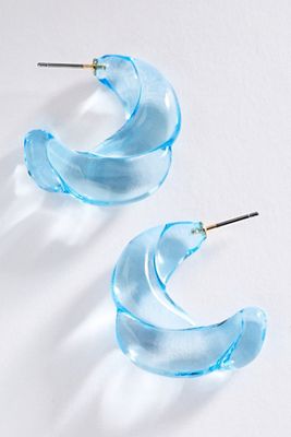 Molded Glass Hoop Earrings