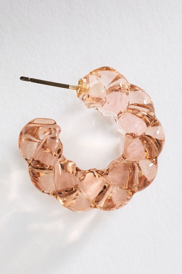 Twisted Glass Hoop Earrings #1