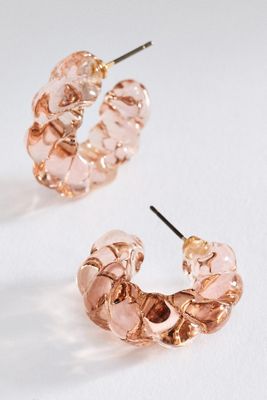 Twisted Glass Hoop Earrings