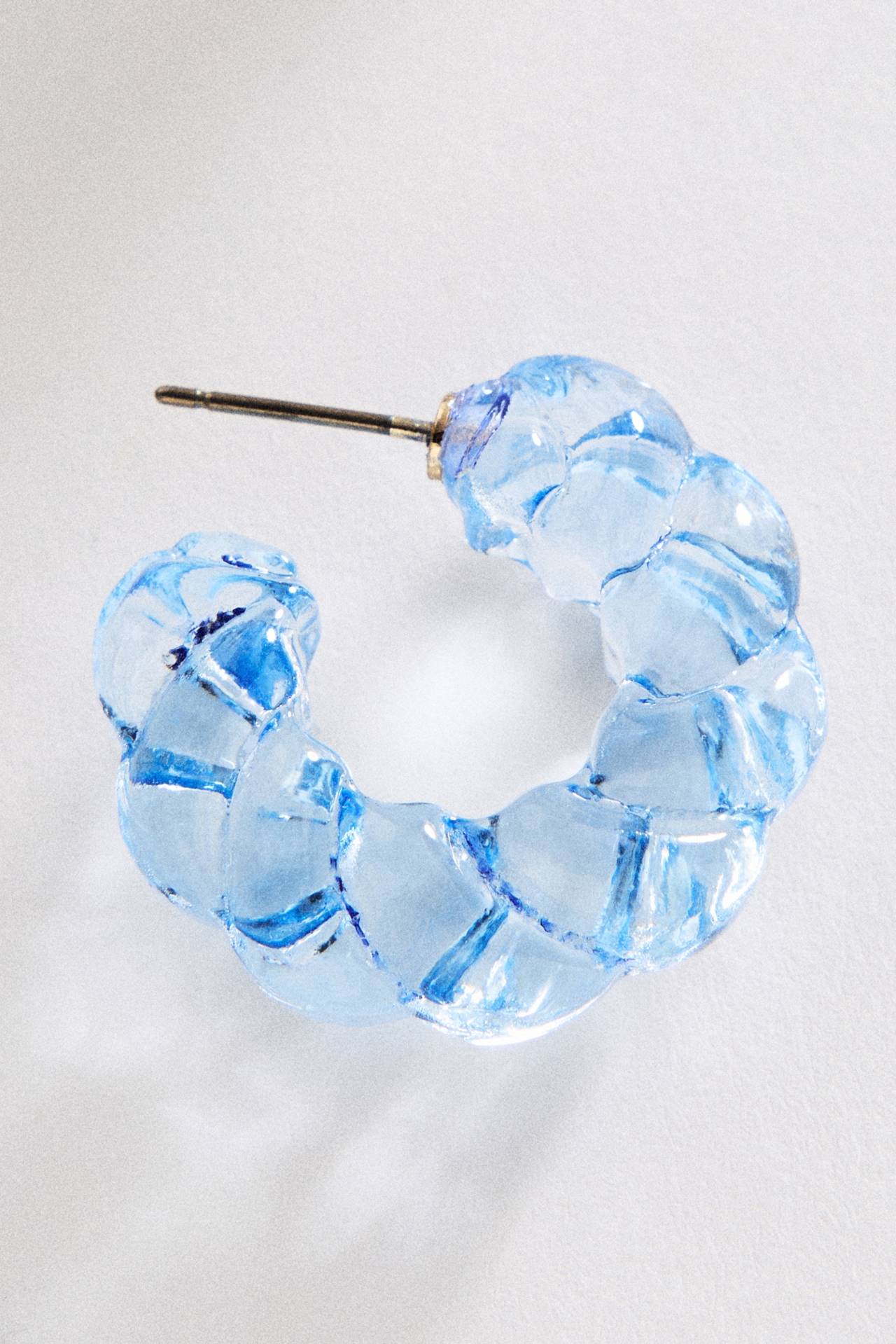 Twisted Glass Hoop Earrings
