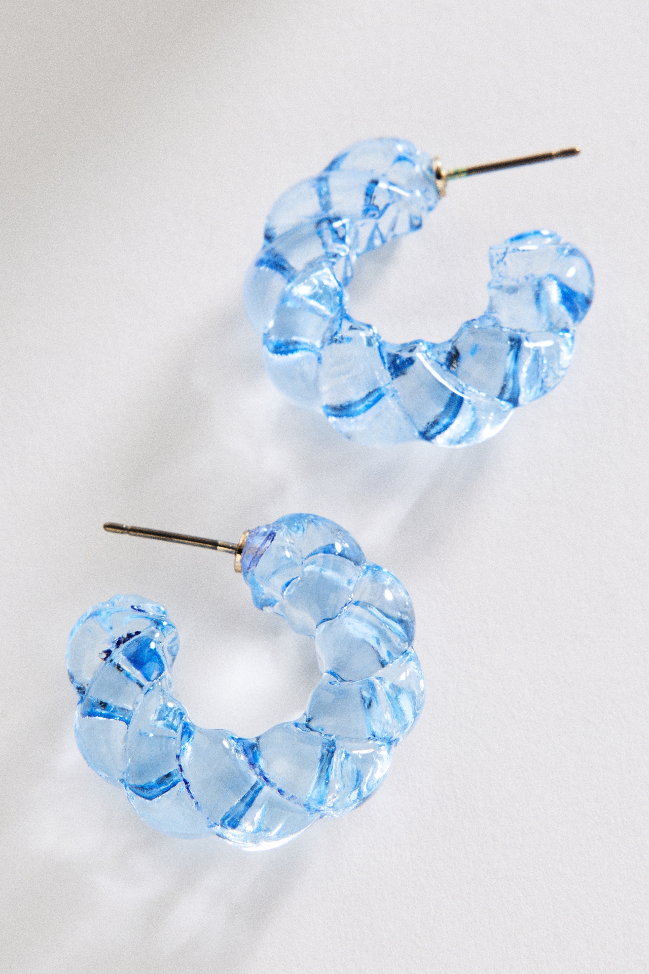 Twisted Glass Hoop Earrings