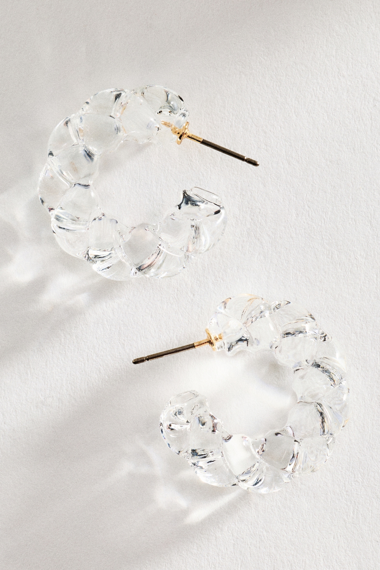 Twisted Glass Hoop Earrings