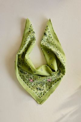 Embroidered Paisley Cotton Bandana