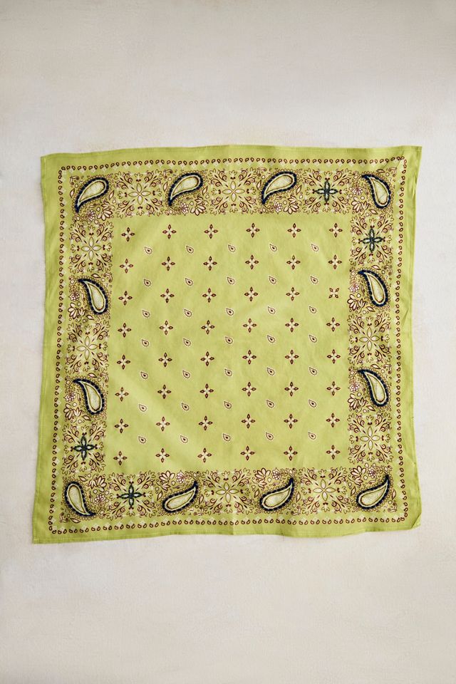 Embroidered Paisley Cotton Bandana #1