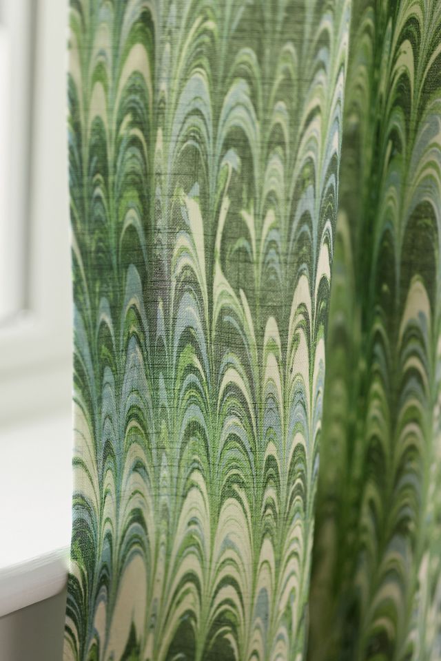 Marbled Printed Woven Cotton Curtain #1