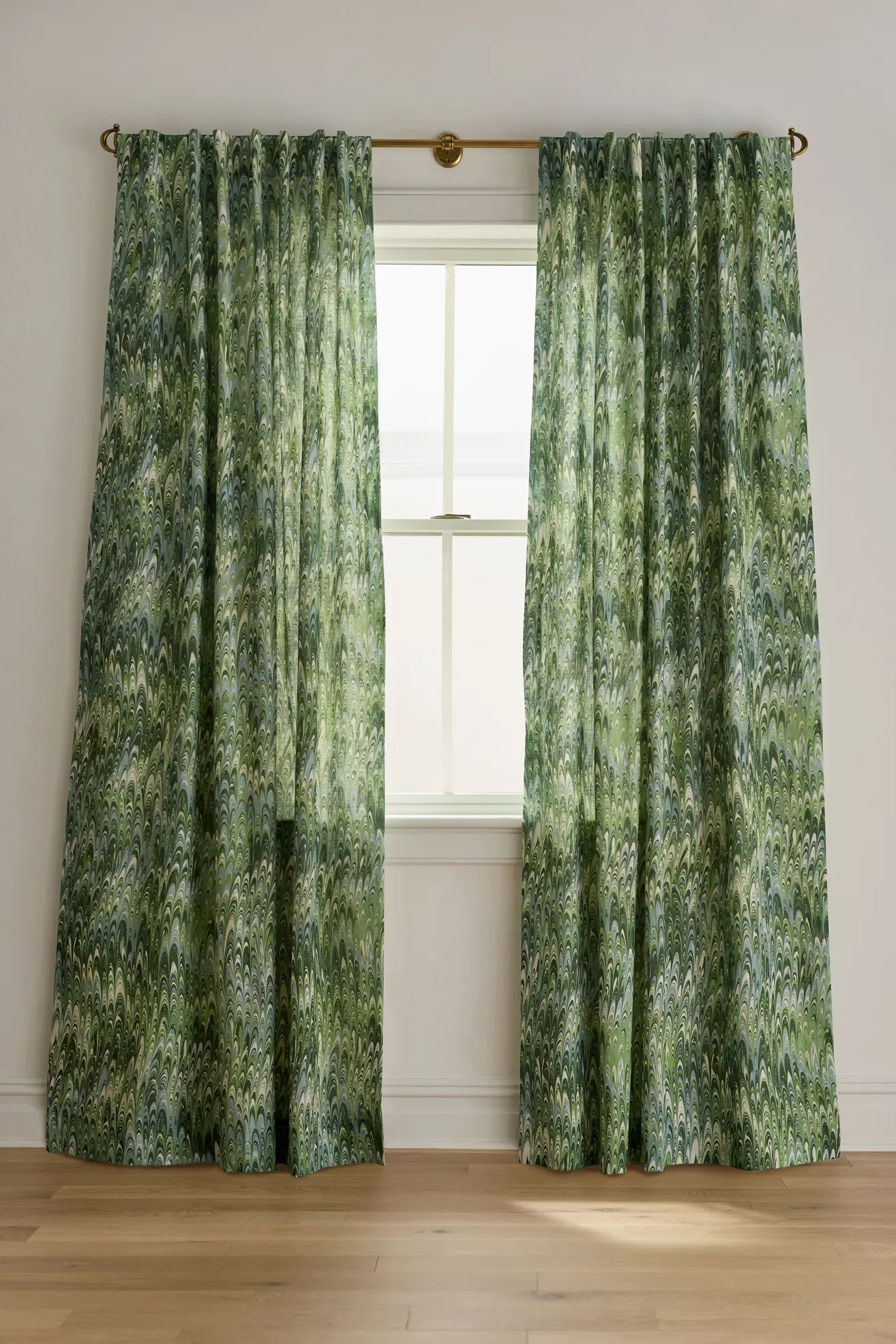 Marbled Printed Woven Cotton Curtain