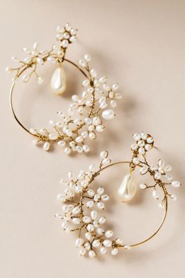 Twigs & Honey Freshwater Pearl Hoop Earrings