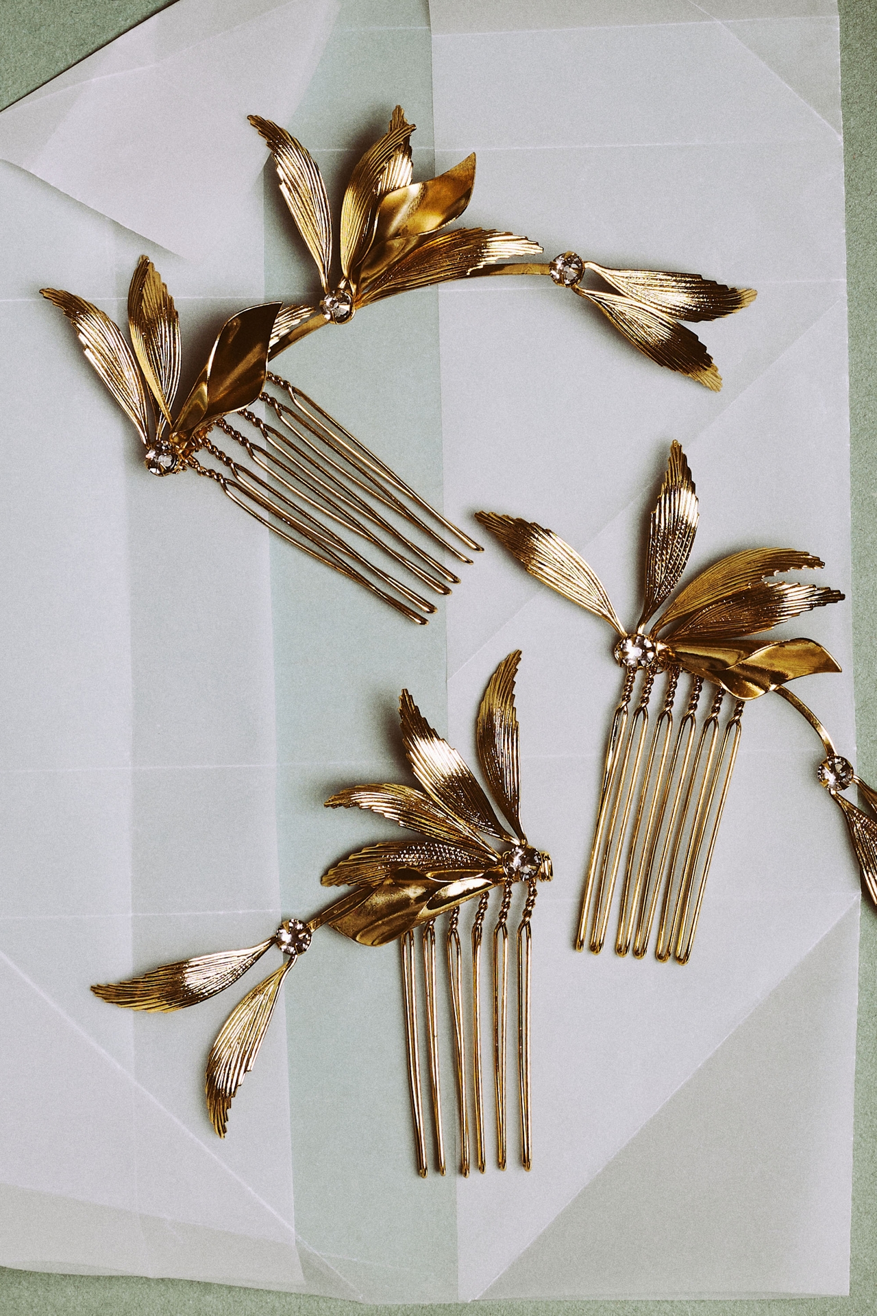 Twigs & Honey Gilded Grecian Wings Hair Pins, Set of 3