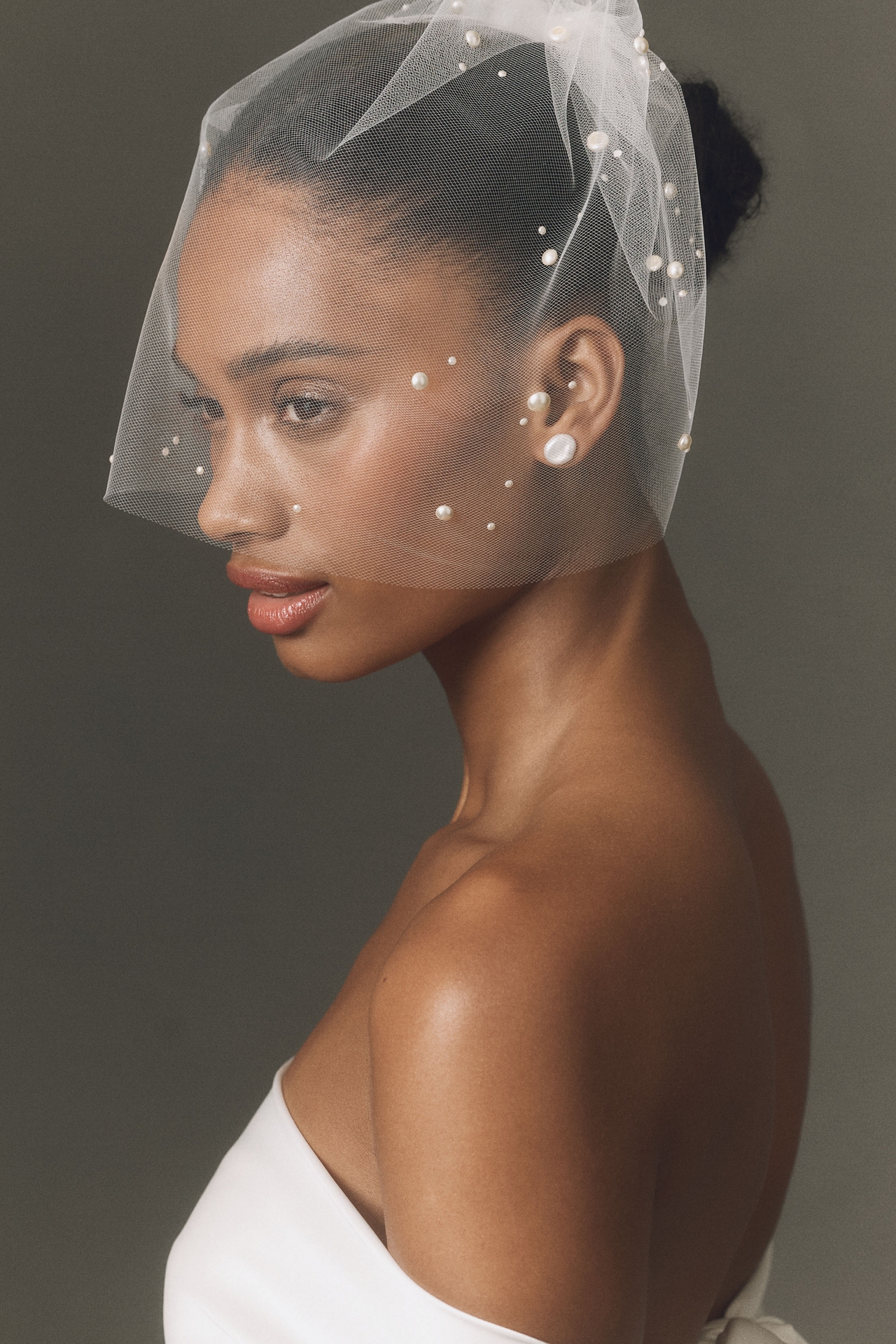 Twigs & Honey Pearled Birdcage Veil 