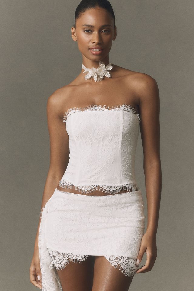 Mare Mare Lace Corset and Mini Skirt Set | Anthropologie