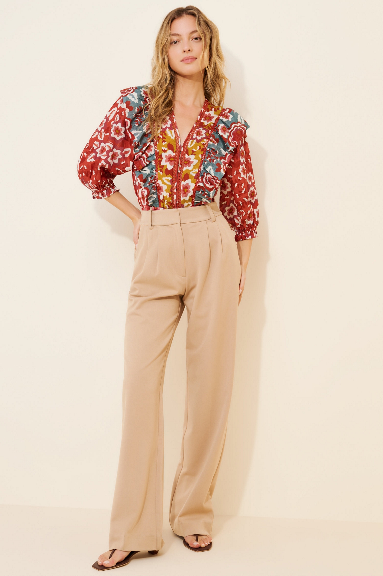 FARM Rio Floral Puff Sleeve Bodysuit
