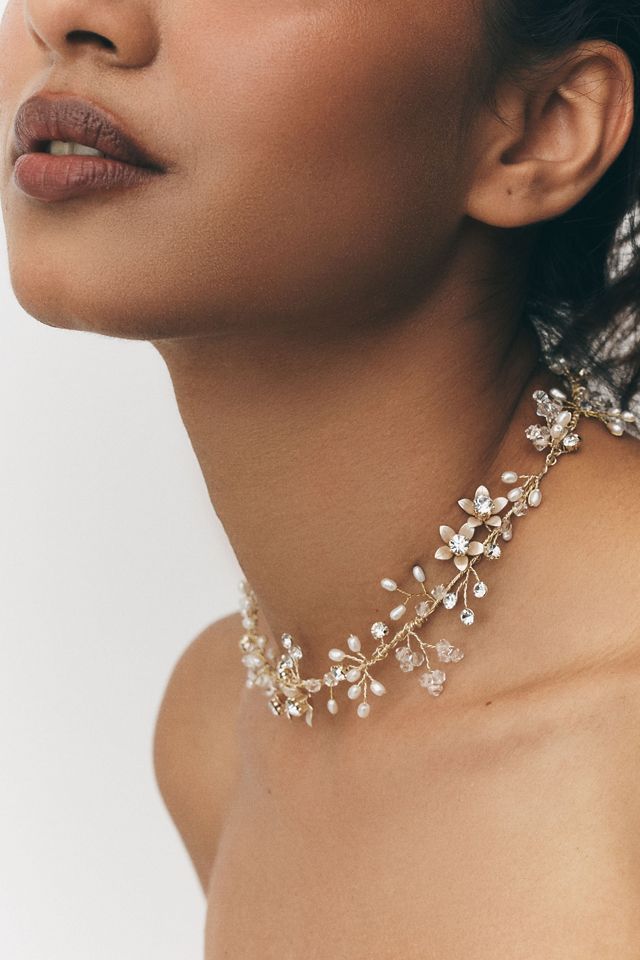Twigs & Honey Flower Vine Pearl and Crystal Convertible Piece #1