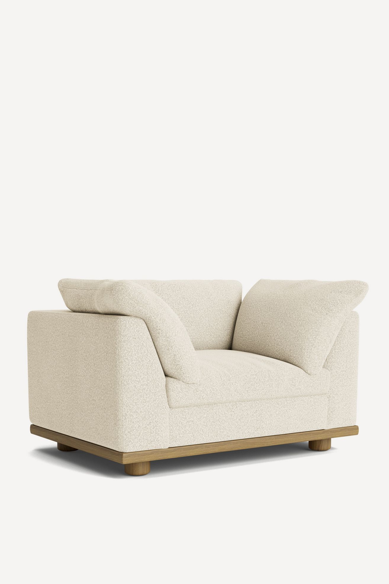 Saguaro Boucle Chair and a Half - Ivory, One Size