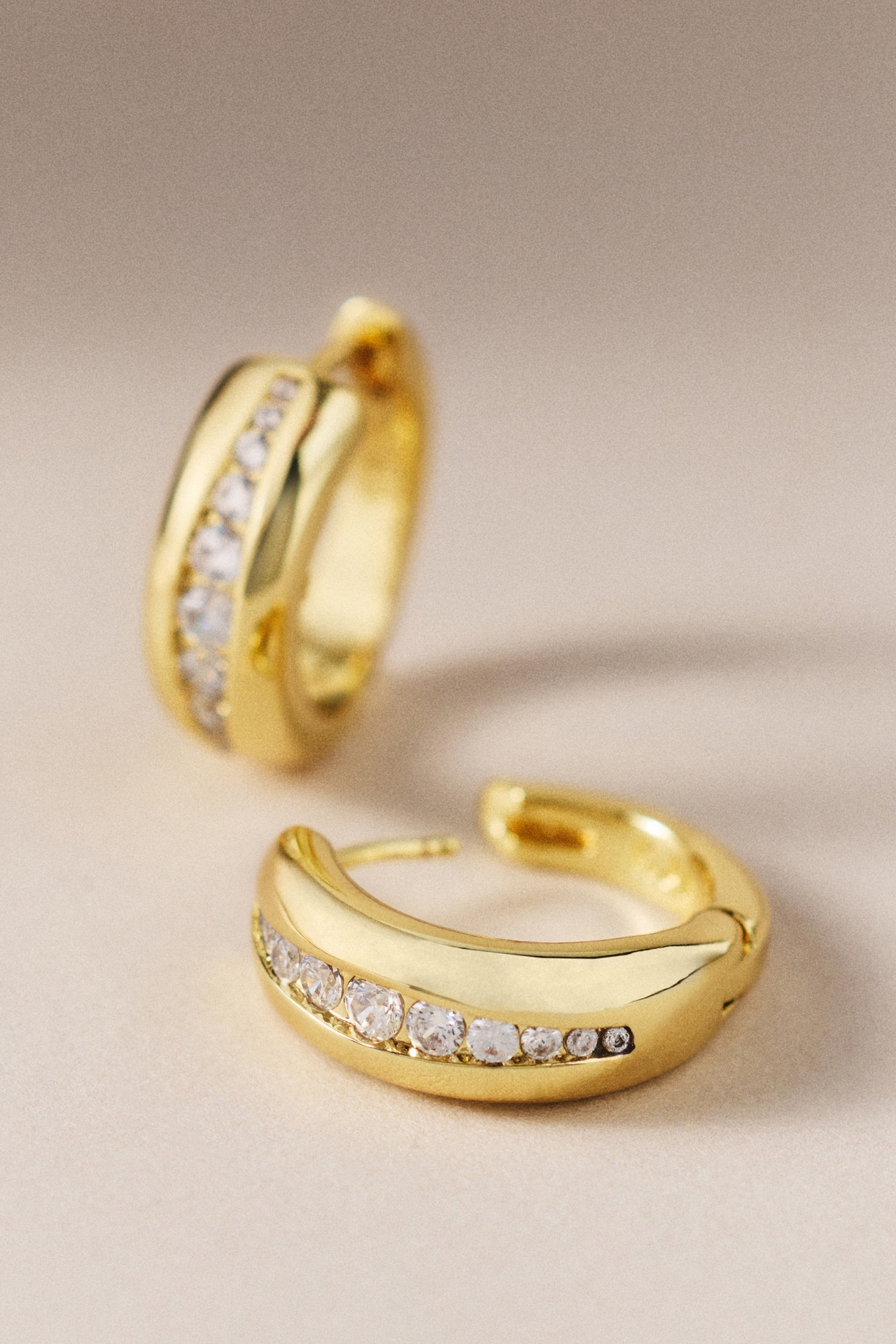 CZ By Kenneth Jay Lane Cubic Zirconia Inlay Hoop Earrings