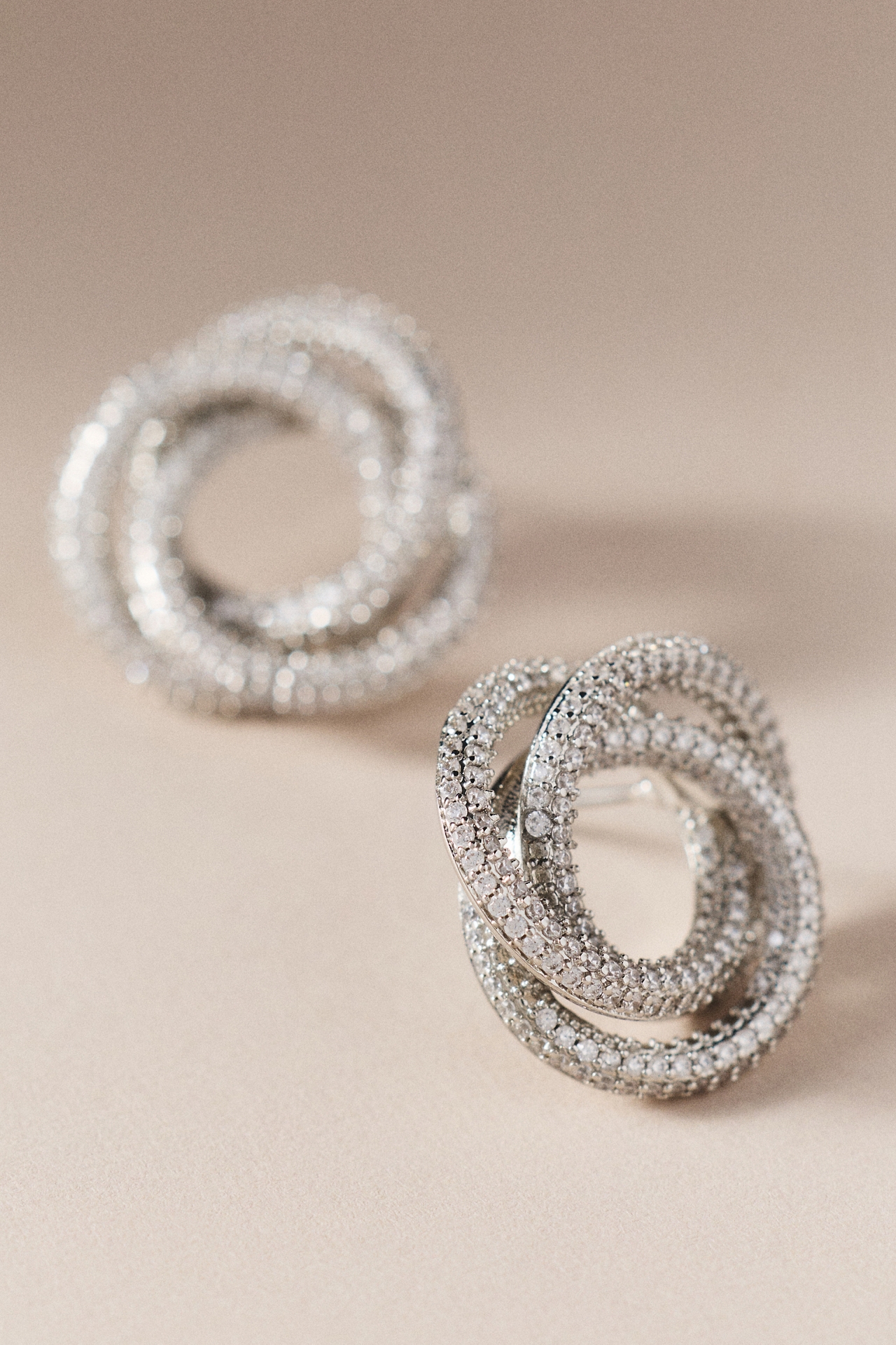 CZ By Kenneth Jay Lane Pavé Triple Circle Earrings
