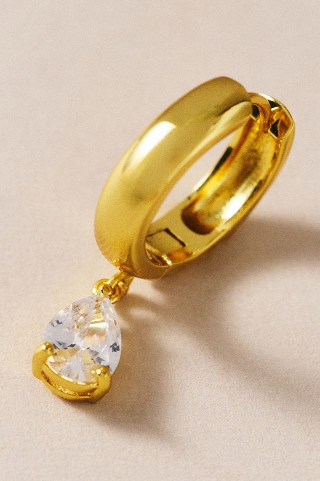 CZ By Kenneth Jay Lane Pear-Cut Hoop Earrings | Anthropologie