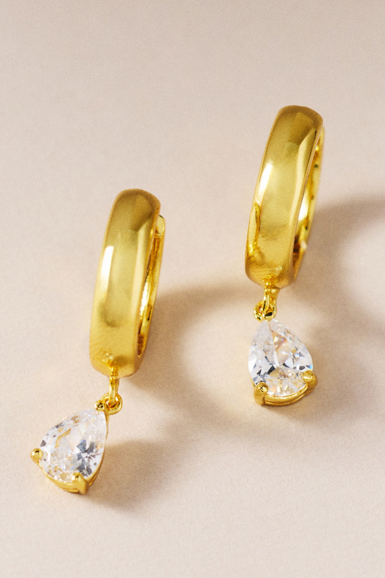CZ By Kenneth Jay Lane Pear-Cut Hoop Earrings