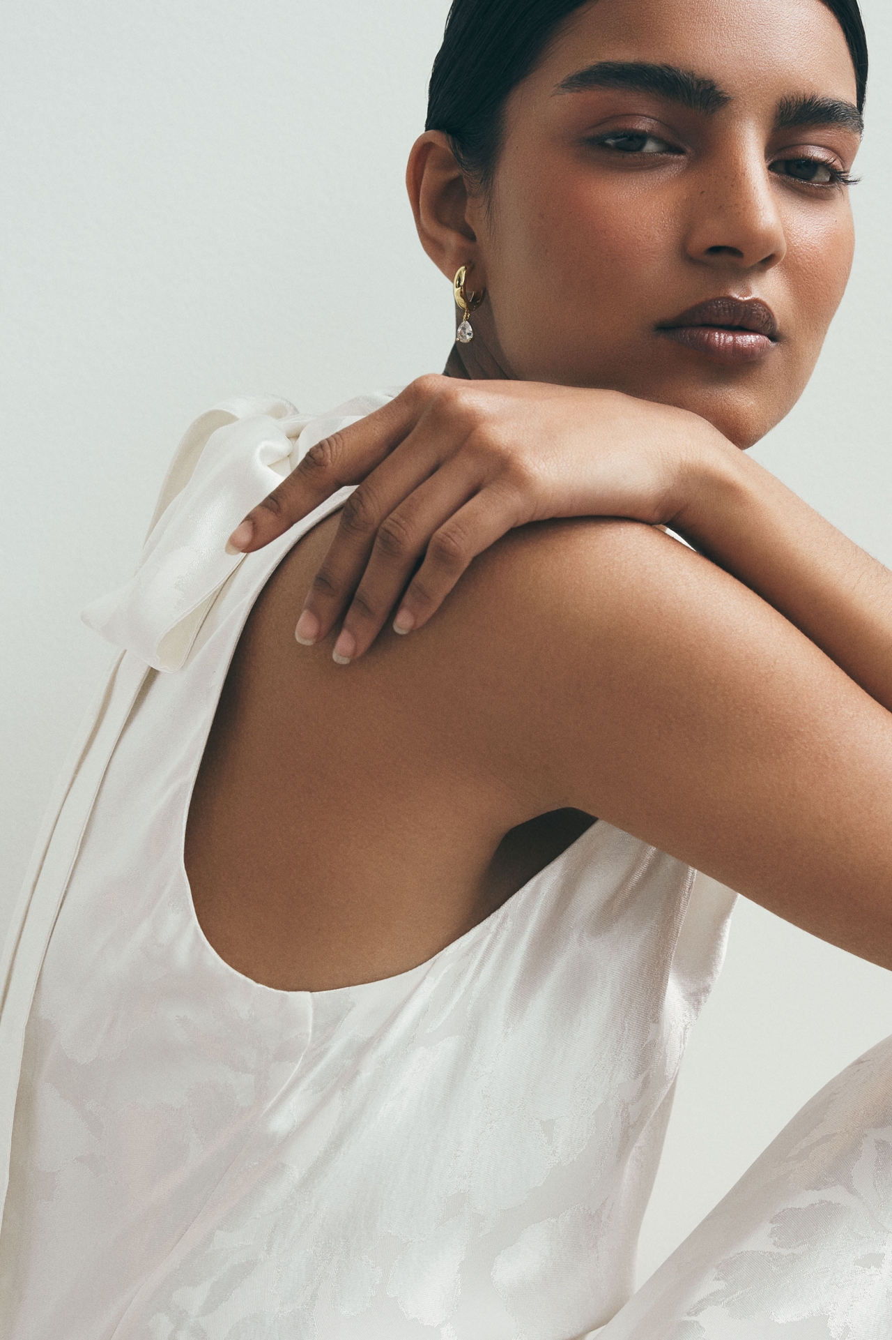 CZ By Kenneth Jay Lane Pear-Cut Hoop Earrings