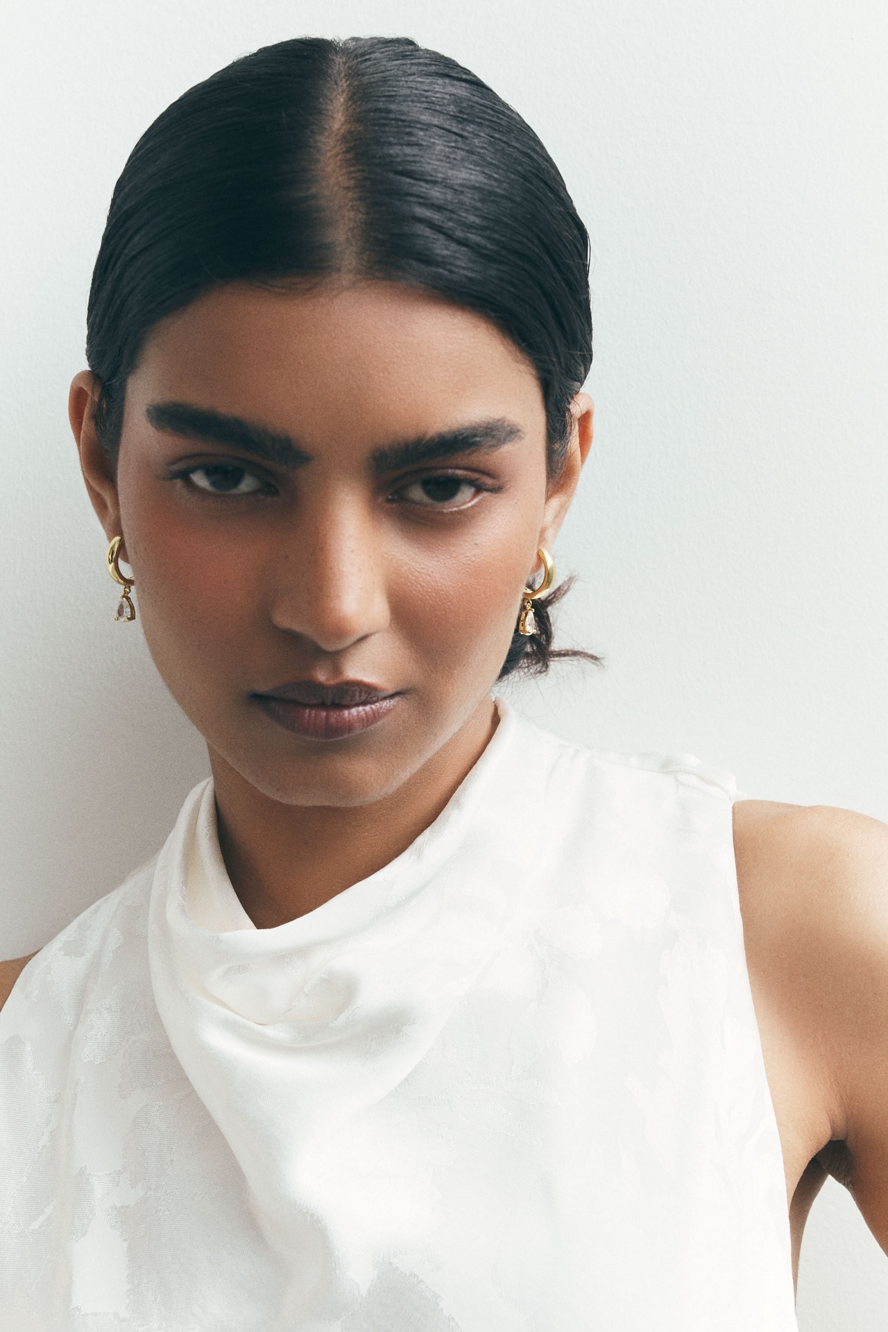 CZ By Kenneth Jay Lane Pear-Cut Hoop Earrings