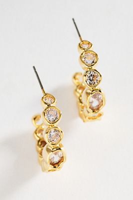 Bezel Crystal Hoop Earrings