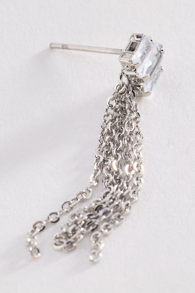 Crystal & Fringe Post Earrings #1
