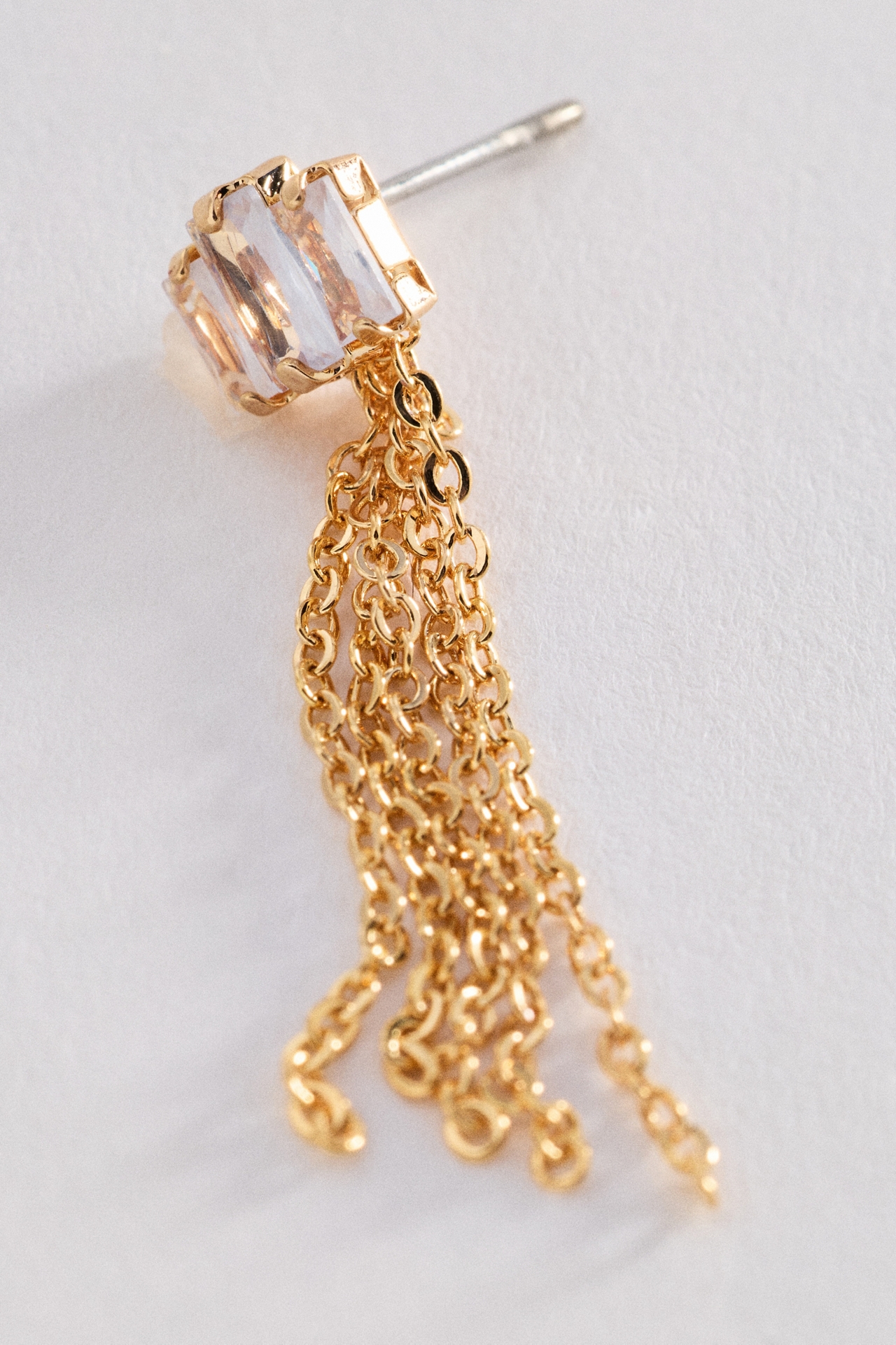 Crystal & Fringe Post Earrings