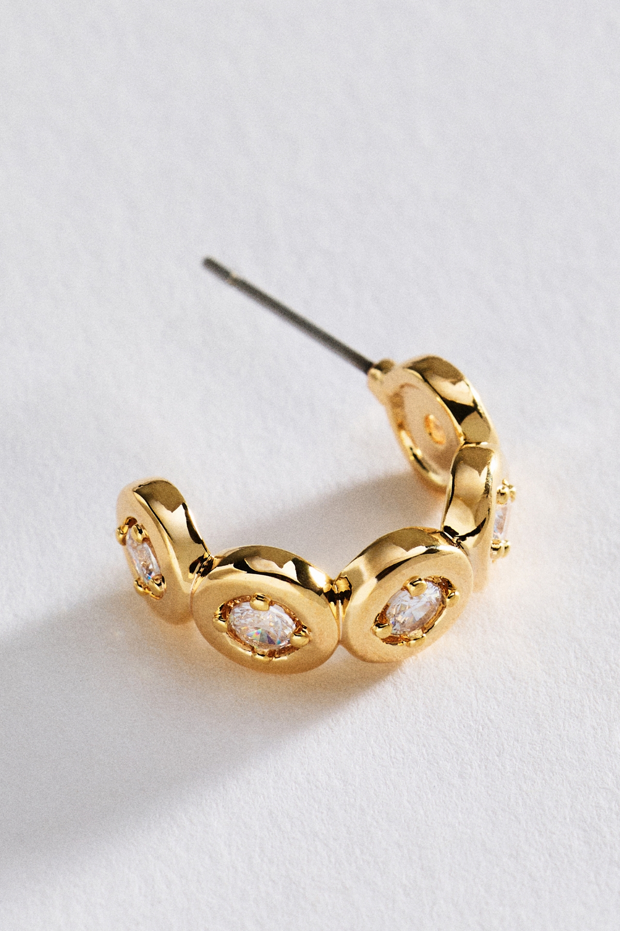 Bezel-Set Crystal Hoop Earrings