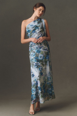 bhldn one-shoulder removable scarf midi dress BHLDN One Shoulder Scarf Midi Dress by BHLDN