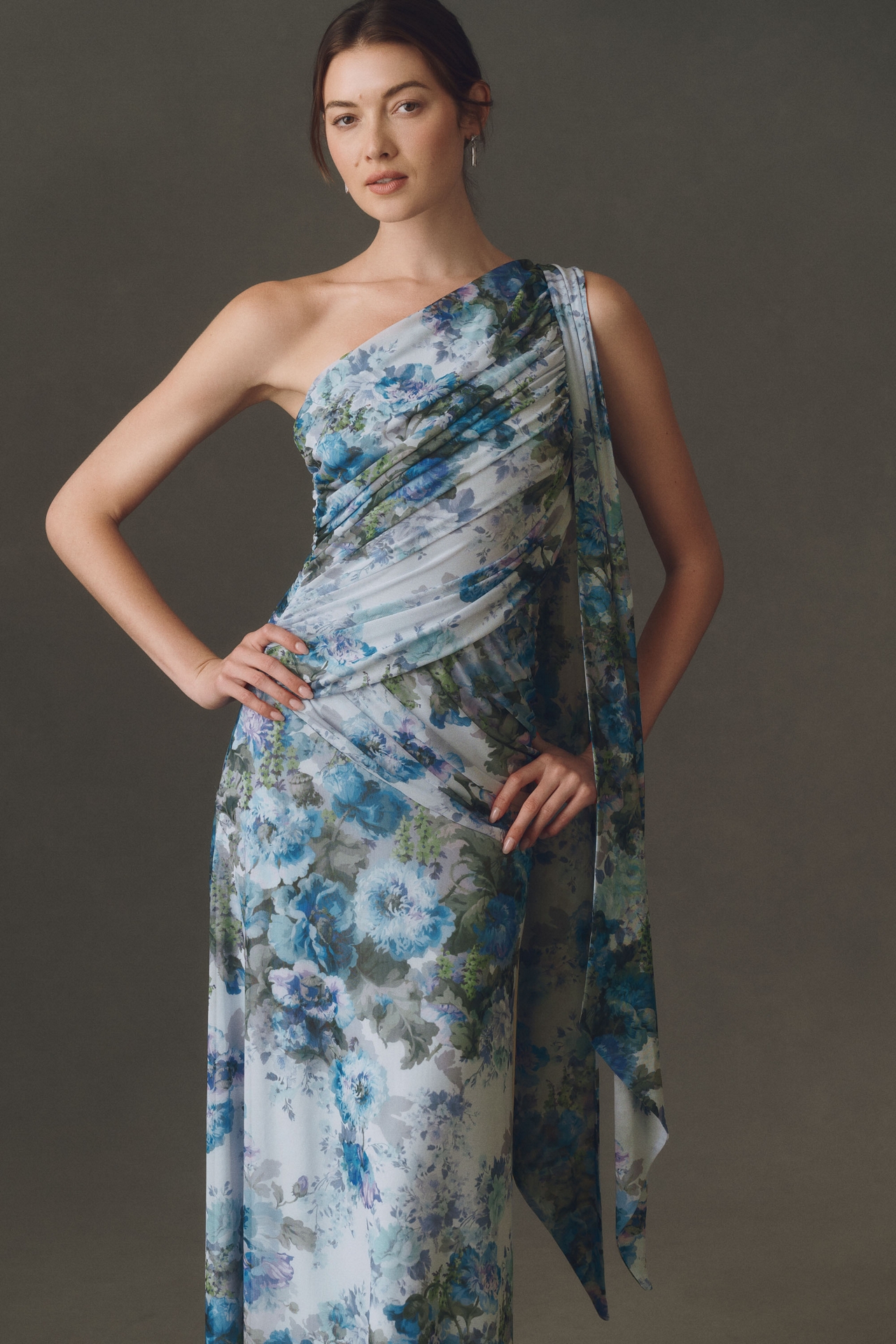 BHLDN One-Shoulder Scarf Maxi Dress
