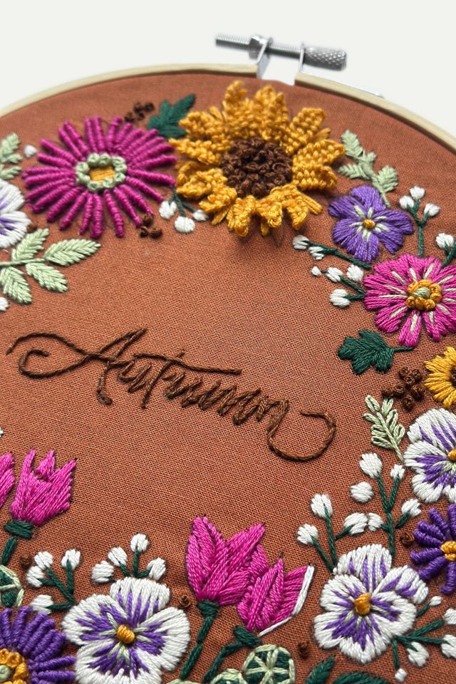 Autumn Florals Embroidery Kit #1